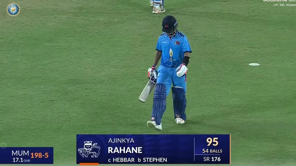 आईपीएल से पहले Ajinkya Rahane ने खेली 95 रनों का तूफानी पारी 