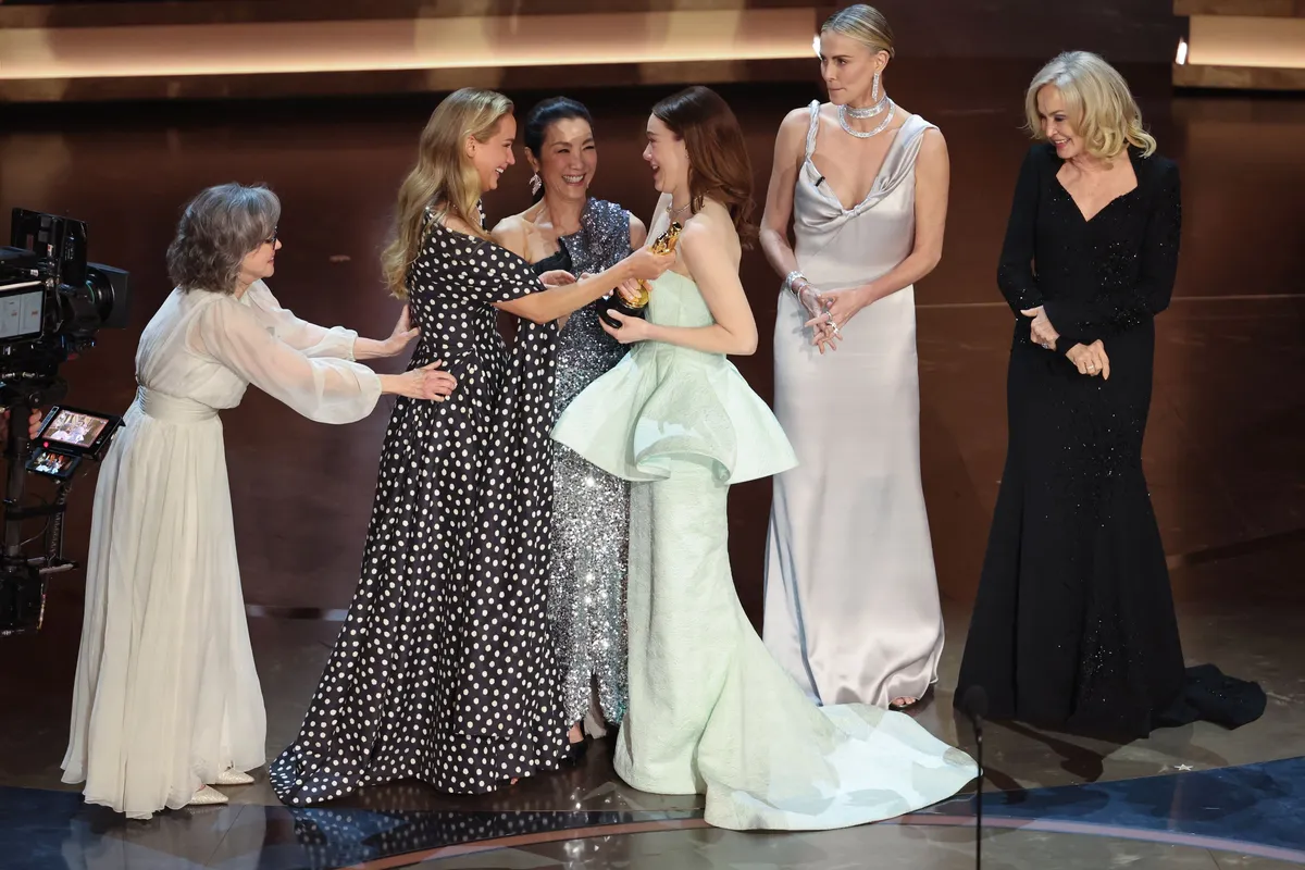 Emma Stone wins the Oscar for Best Actress for "Poor Things" during the Oscars show at the 96th Academy Awards in Hollywood, Los Angeles, California, U.S., March 10, 2024. REUTERS/Mike Blake