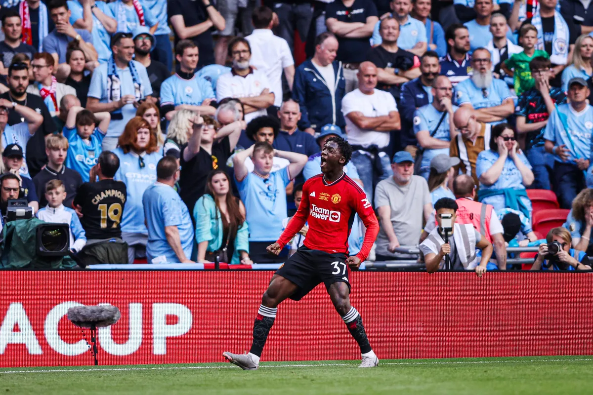 Manchester City vs Manchester United: 18-year-old Kobe Mainoo scores in the FA Cup 2023-24 Final