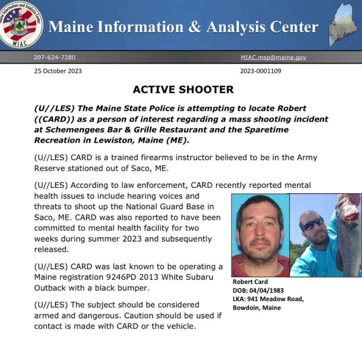 Maine state police about robert card