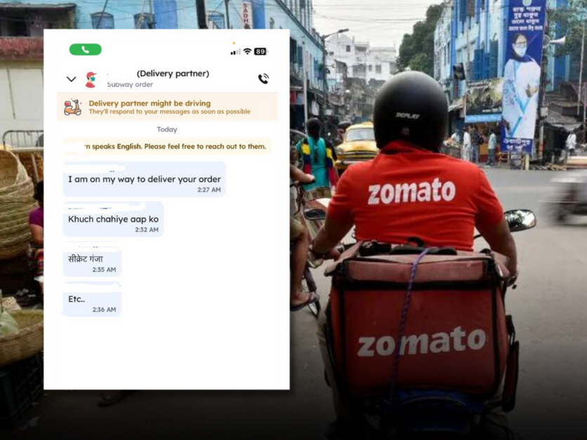 'Want cigarette, weed?' Zomato delivery boy asks on chat to a woman customer