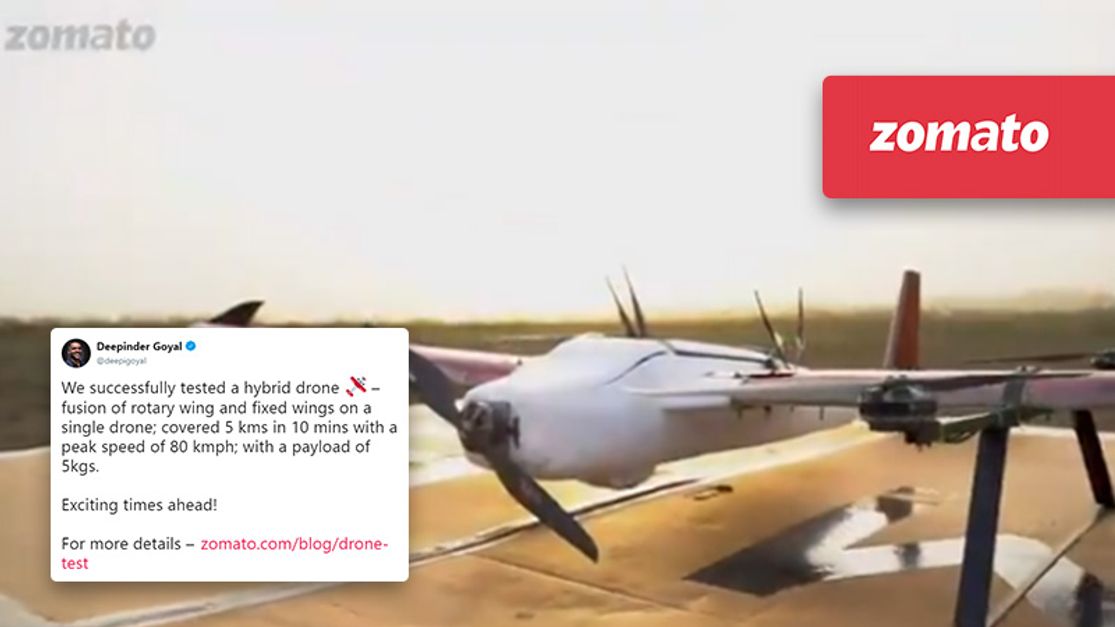 Zomato successfully tests its first drone; our hunger might be