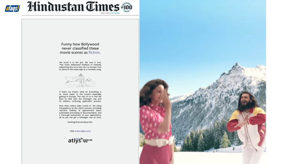 Atlys and MakeMyTrip’s uncanny ad tropes: Bollywood meets Swiss Alps