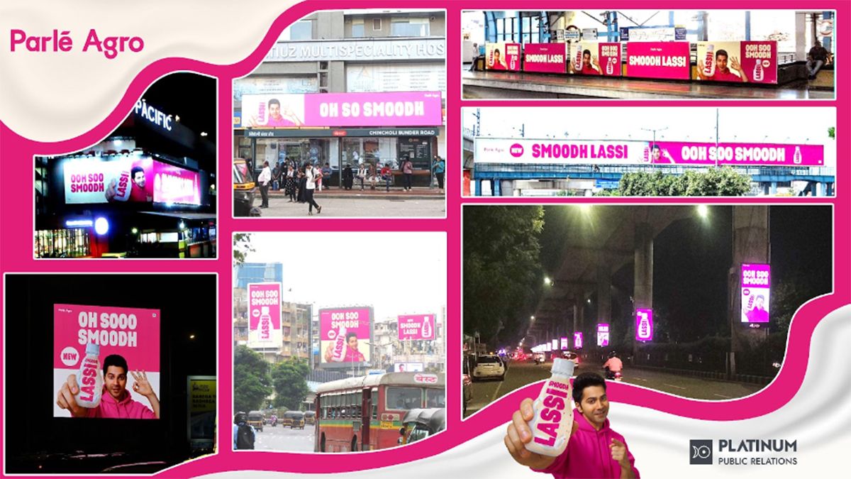 Platinum Outdoor brings 21 innovative outdoor media formats to life for Parle Agro’s Smoodh Lassi campaign