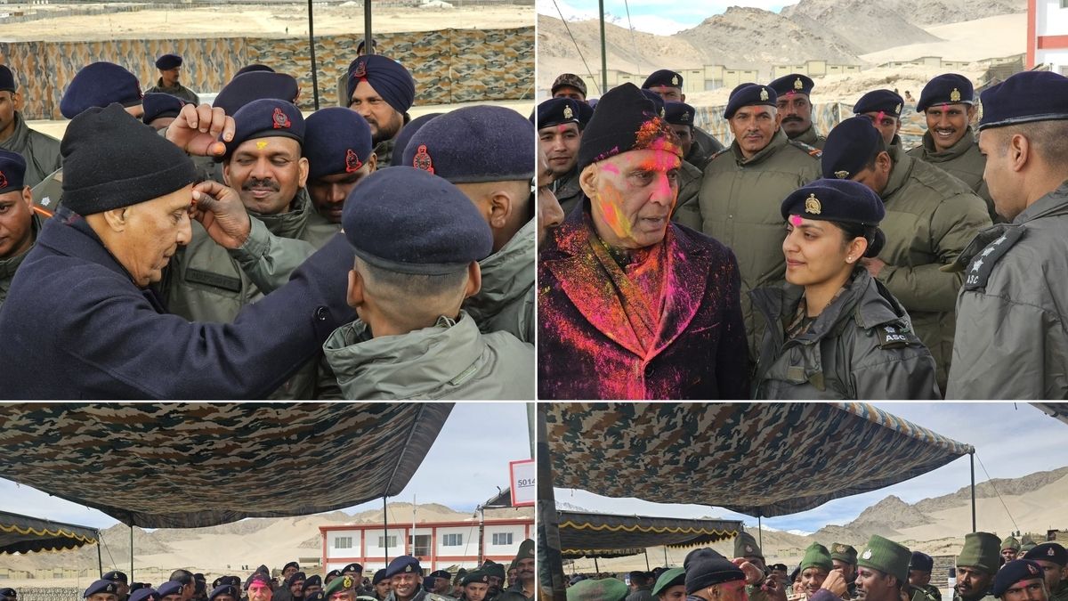Rajnath Singh Celebrates Holi 2024 with Soldiers in Leh, Hails 'Capital