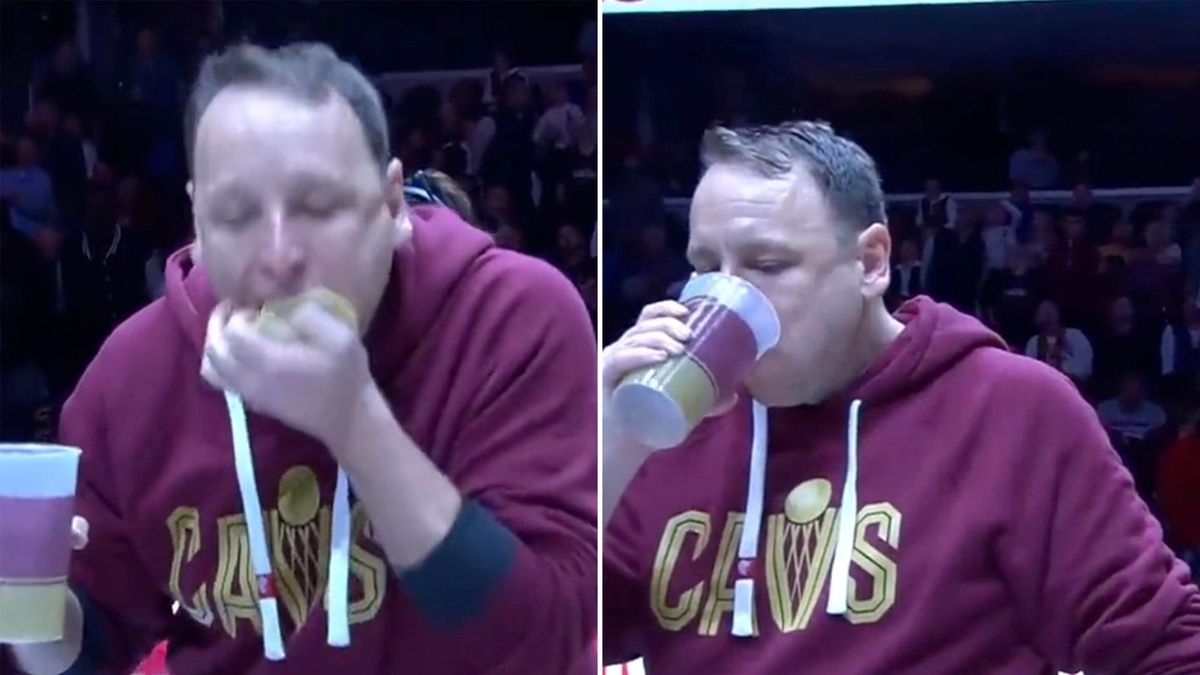 Joey Chestnut Dominates Pierogi Eating Contest at CelticsCavaliers
