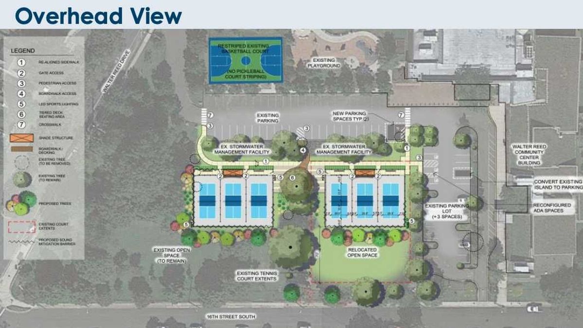 Walter Reed Community Center to New Pickleball Courts Amid