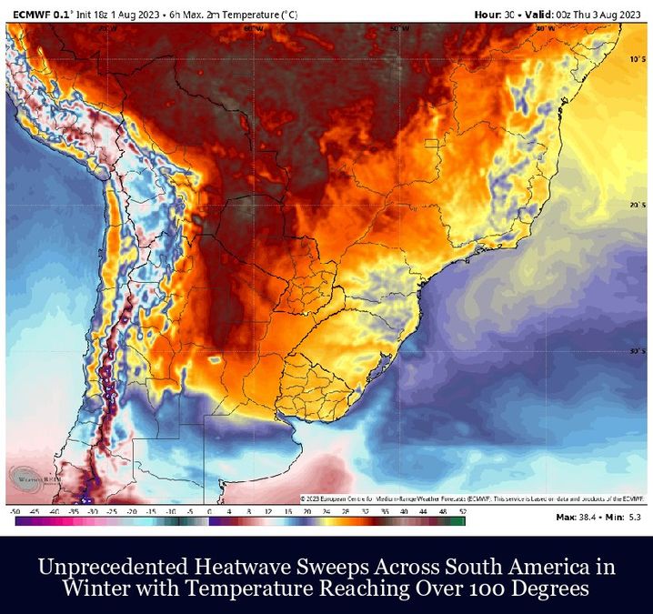 Unprecedented Heatwave Sweeps Across South America in Winter with