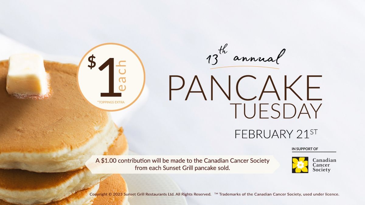 Sunset Grill's Pancake Tuesday Savour Pancakes, Support a Cause