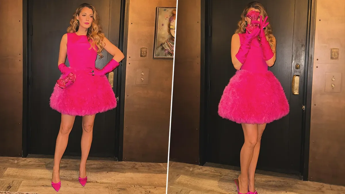 Blake Lively Stuns in Loud Luxury Pink Ensemble Celebrates