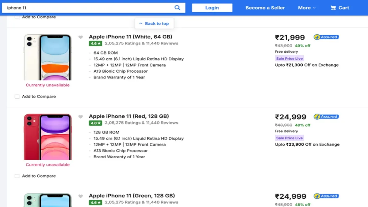 iphone 11 in Flipkart sale