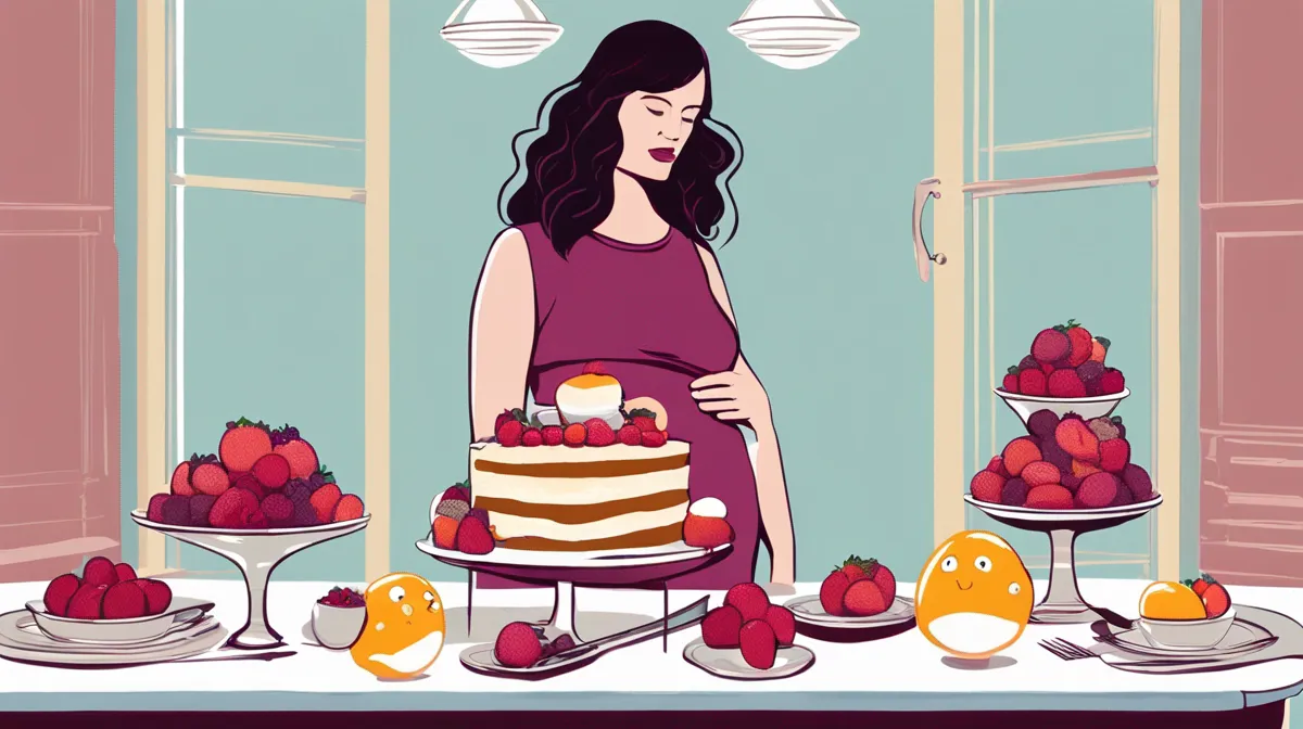 Excited Pregnant Woman is Eating a Slice of Cake Resting in Bed at Home.  Love To Sweet during Pregnancy Stock Photo - Image of motherhood, concept:  197557910