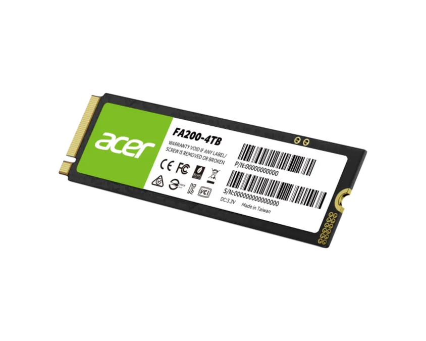 Acer FA200 SSD Offers Up to 4TB Storage for Gamers, Pros