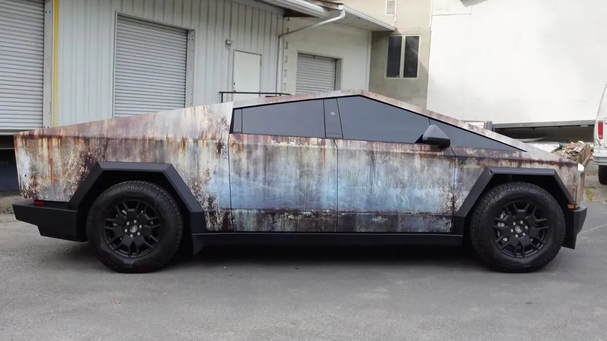 Rapper T.I.'s Tesla Cybertruck Gets Unique Rust-Themed Wrap