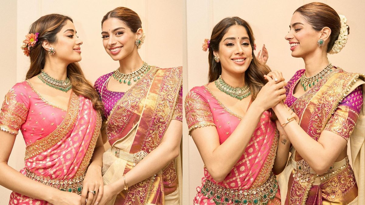 Sridevi’s Daughters Jhanvi Kapoor and Khushi Kapoor Stun in Traditional Attire at Mukesh Ambani’s Son’s Pre-Wedding Celebrations