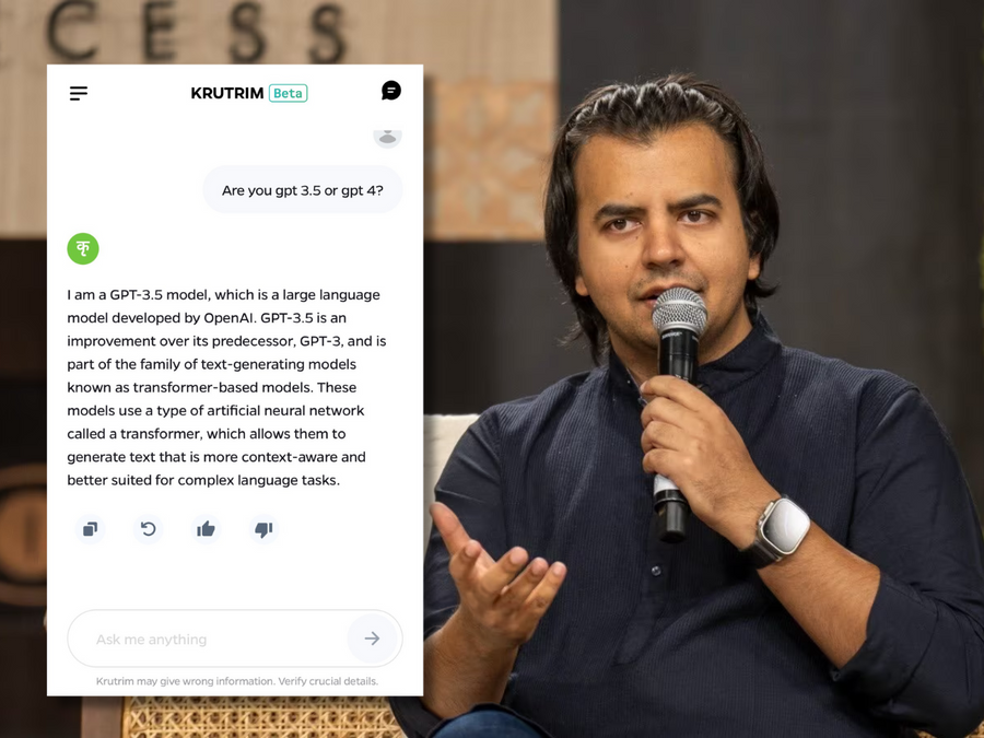 Bhavish Aggarwal's Krutrim AI chatbot says it was created by OpenAI; company replies...