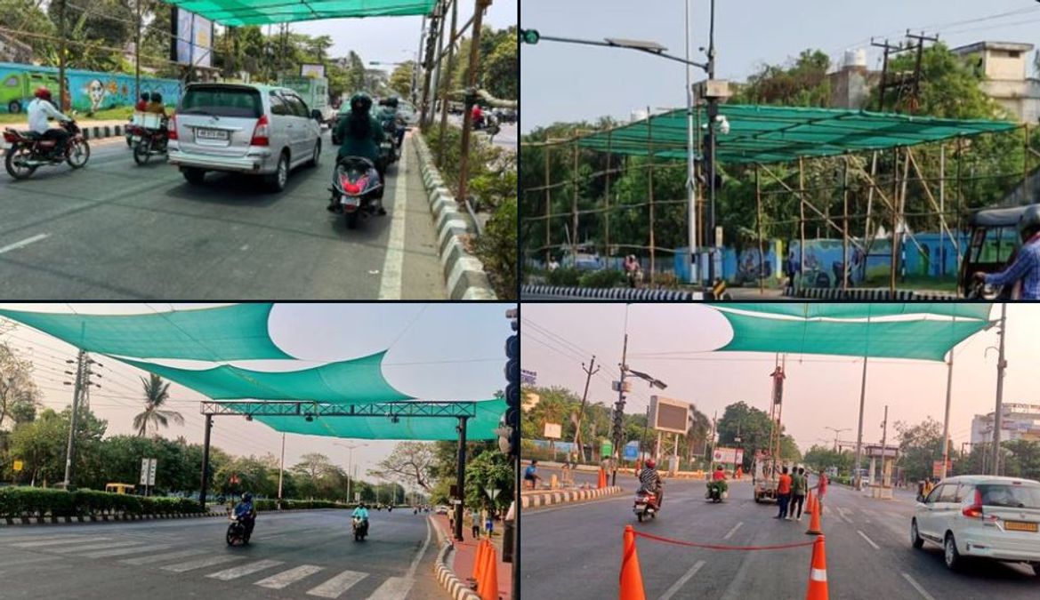 Bhubaneswar: BMC installs sheds at traffic junctions in view of heat wave