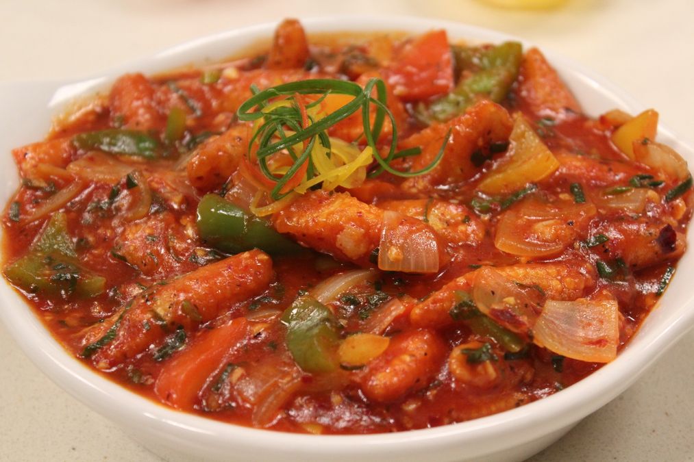 Babycorn in Hot Garlic Sauce