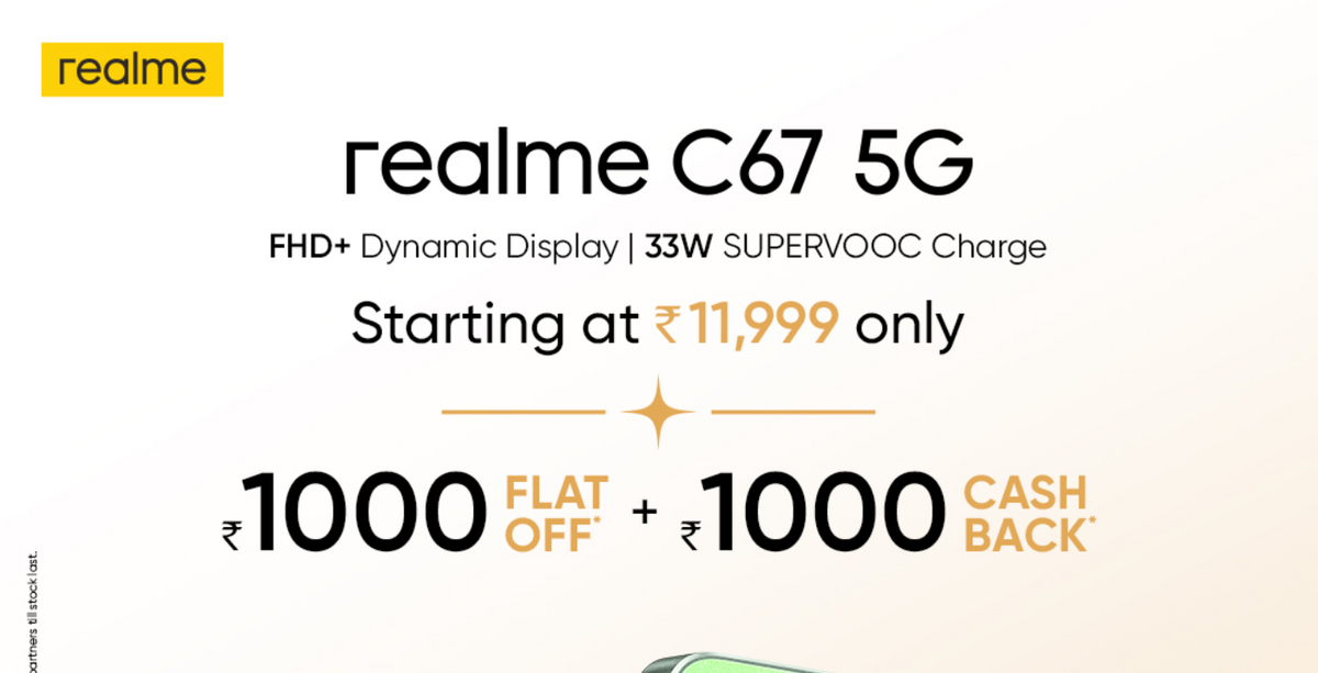 Realme C67 5G With 33W Fast Charging Support, IP54 Rating Launched
