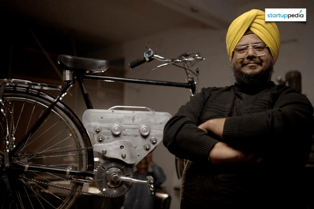 Haryana man builds an electric conversion kit that turns cycle into