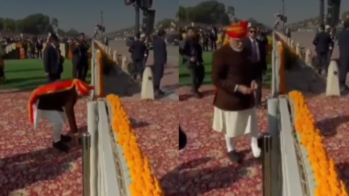 The Modi PM collects waste on Kartavya Path during the celebrations of the Festival of the Republic