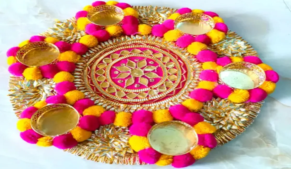 Handicrafts Pom-Pom Flower Rangoli Set