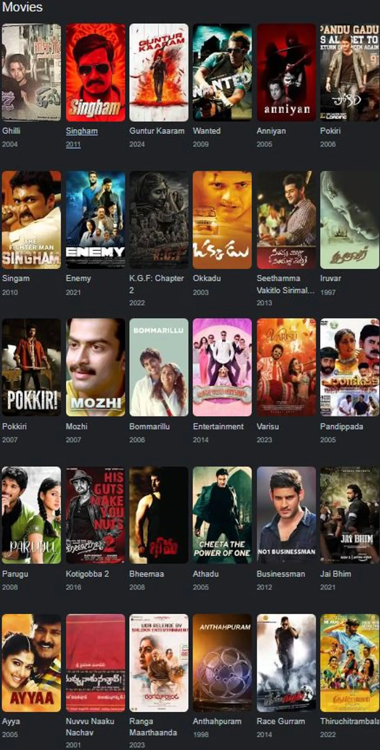 Prakash Raj Filmography