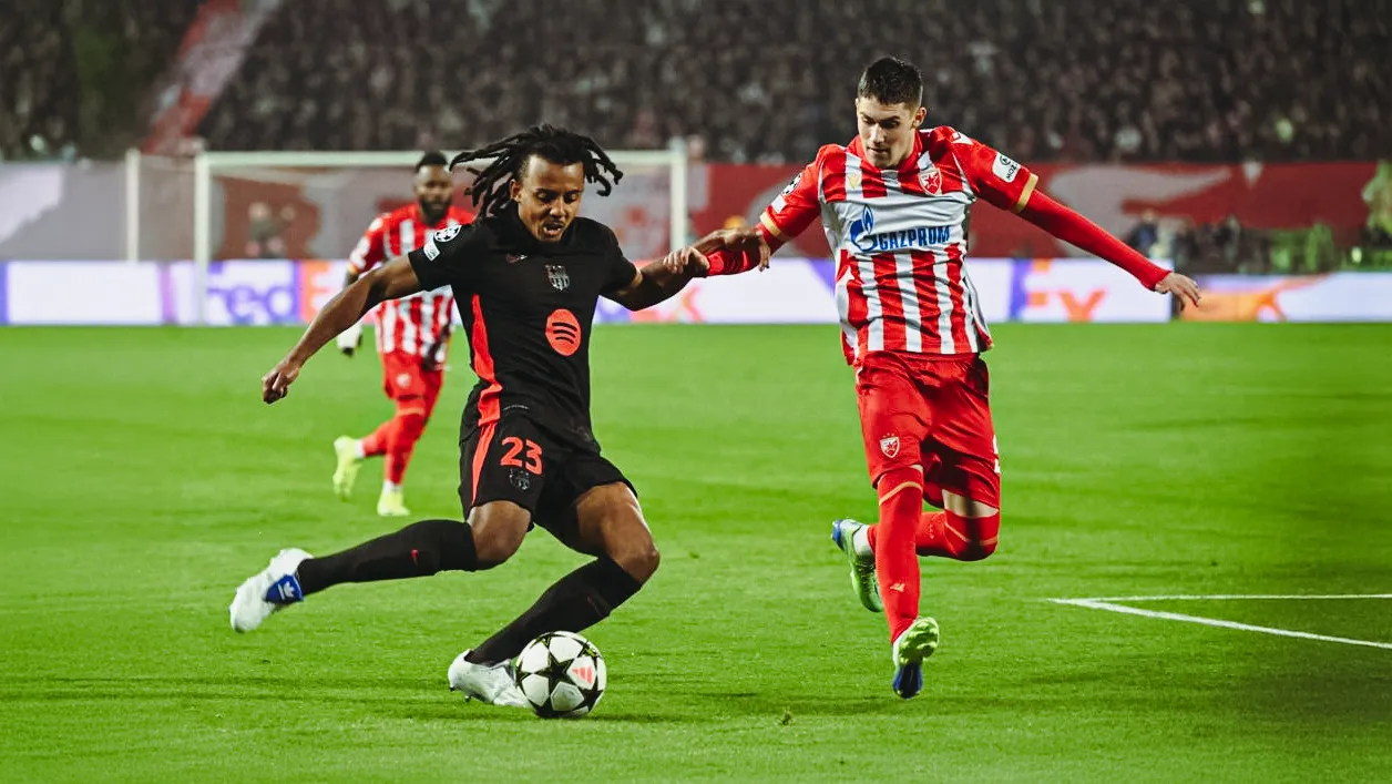 Crvena Zvezda vs Barcelona UEFA Champions League 2024/25 LIVE - Two assists for Kounde - sportzpoint.com