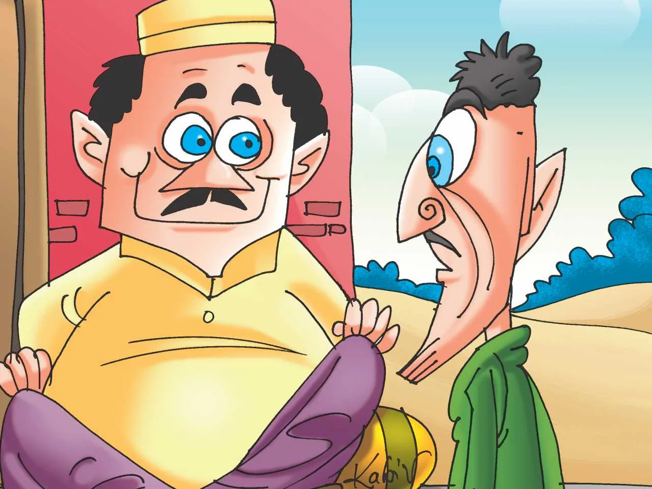 cartoon image of two men talking
