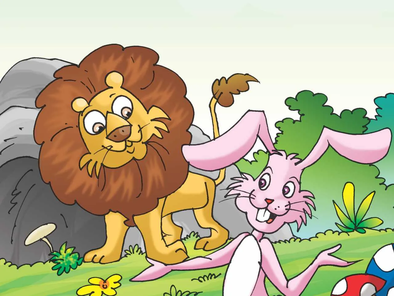 Lion And Rabbit Cartoon Image