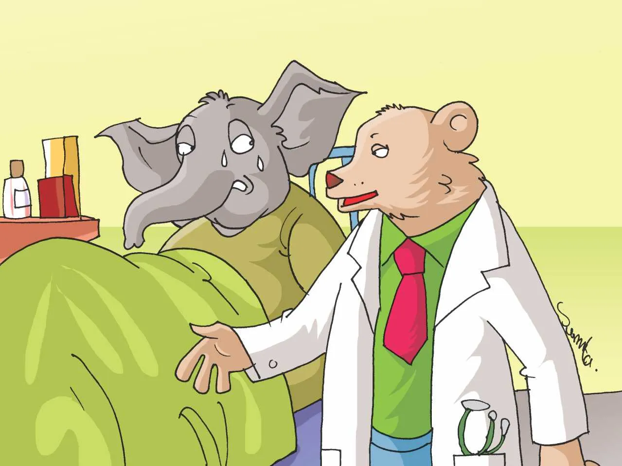 Bear and elephant cartoon image