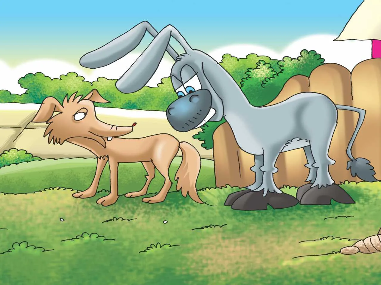 Donkey and jackal cartoon image