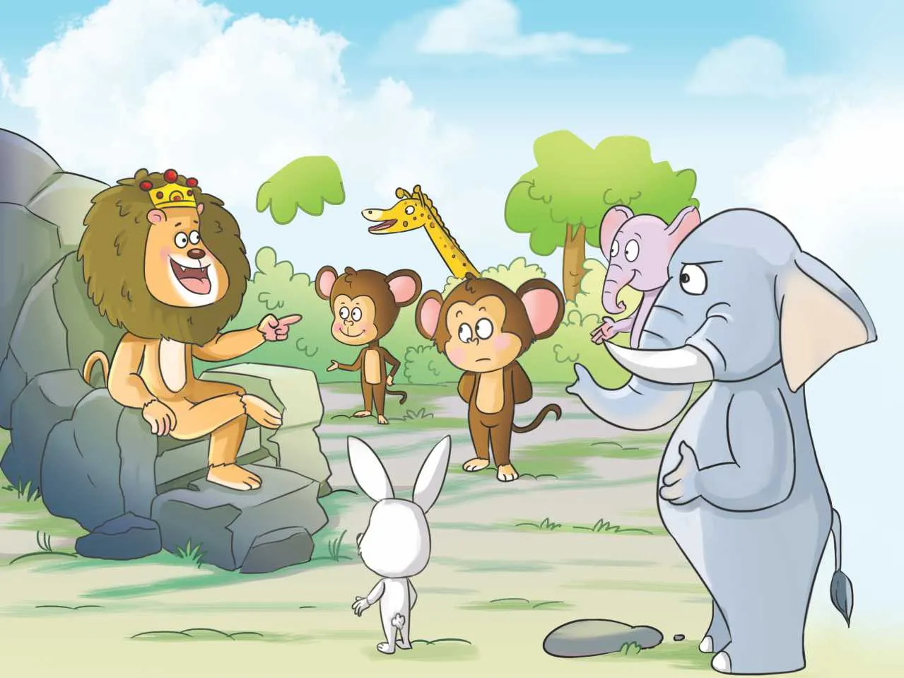 Animals in jungle cartoon image