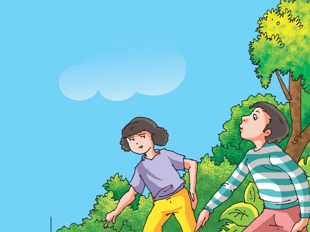 Kids in jungle cartoon image
