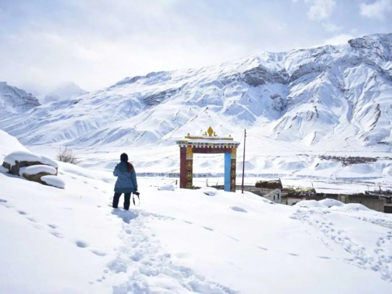 snow fall at spiti