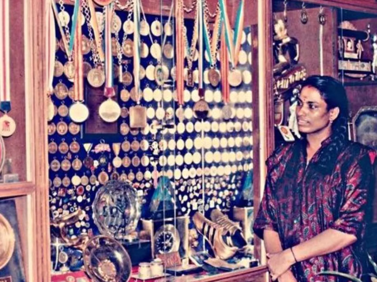 P.T. Usha with her Medals