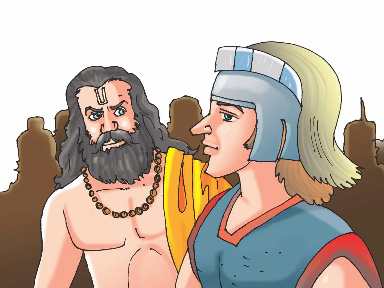 cartoon image of King with a saint