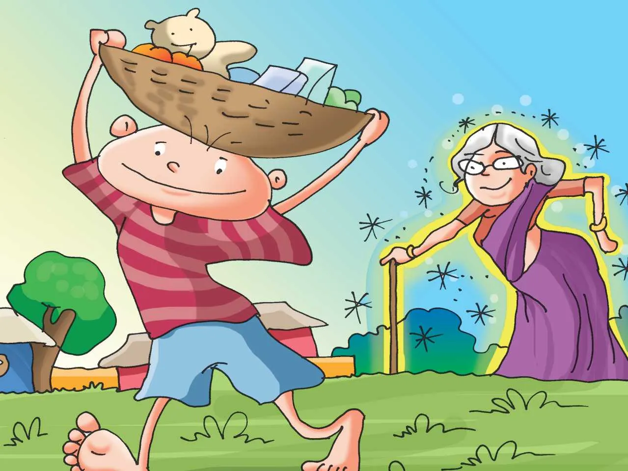cartoon image of women with her son
