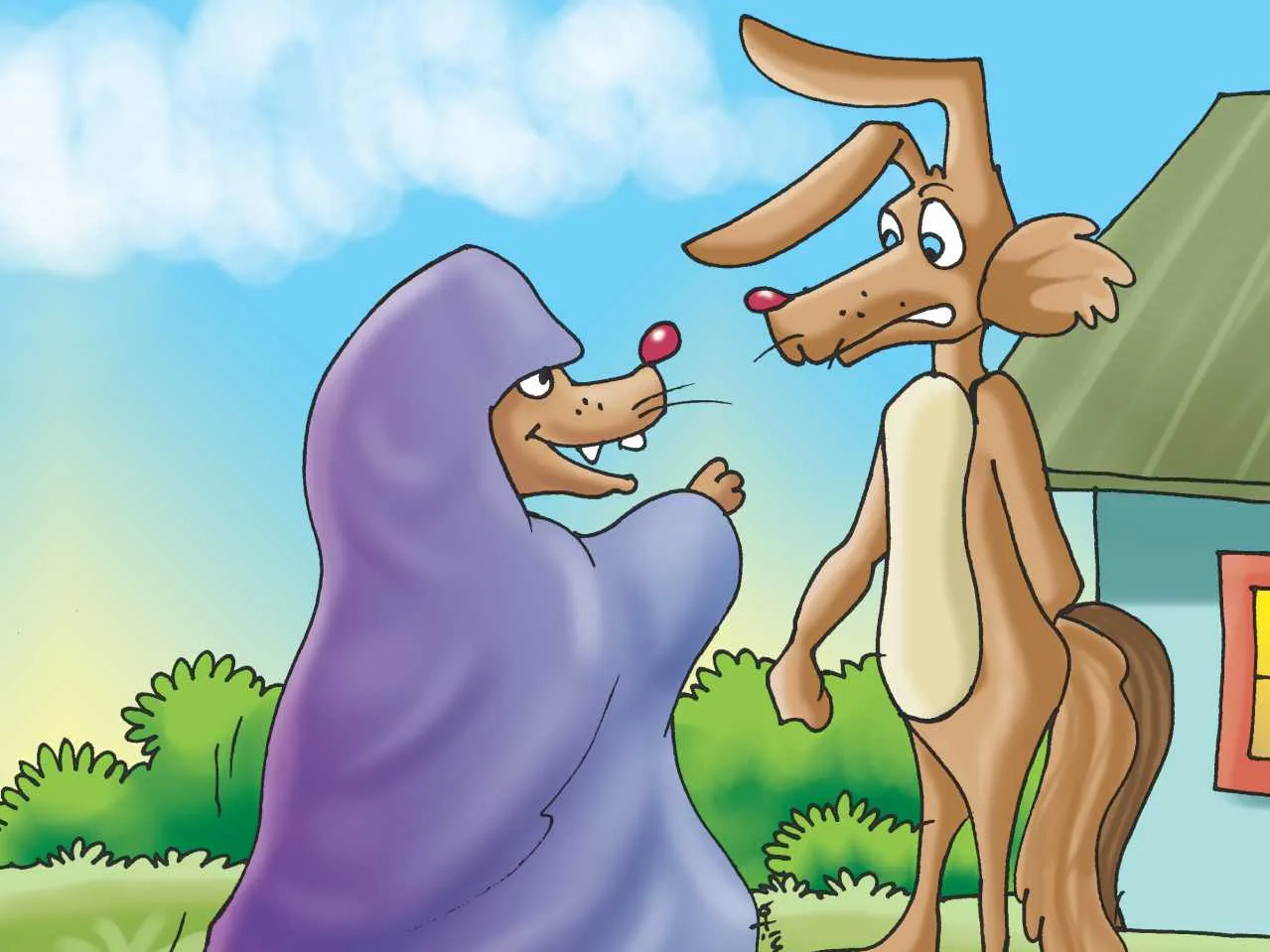 Two jackals cartoon image