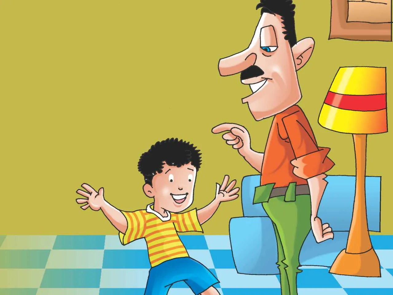 Father and son cartoon image