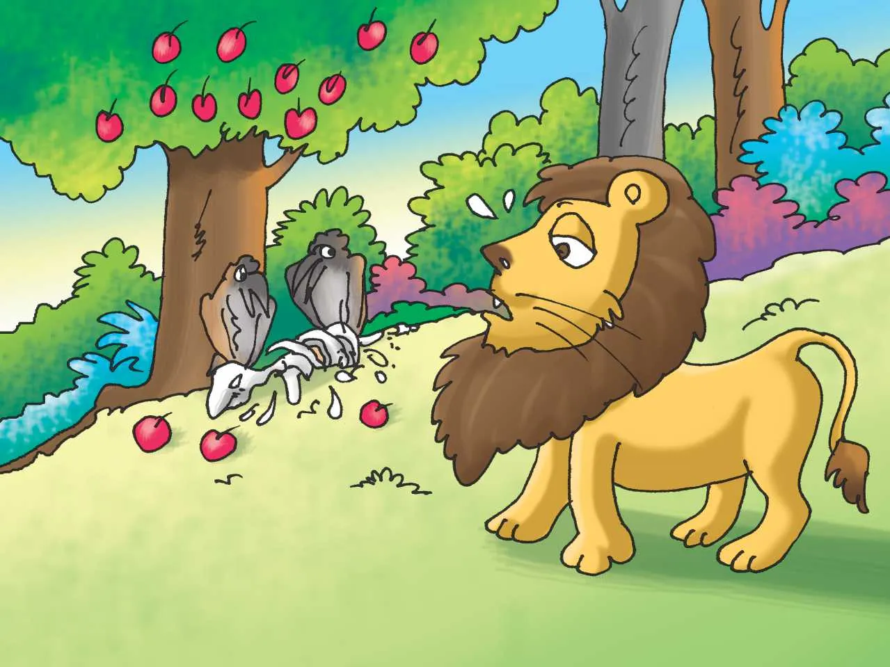 Lion and jackal cartoon image