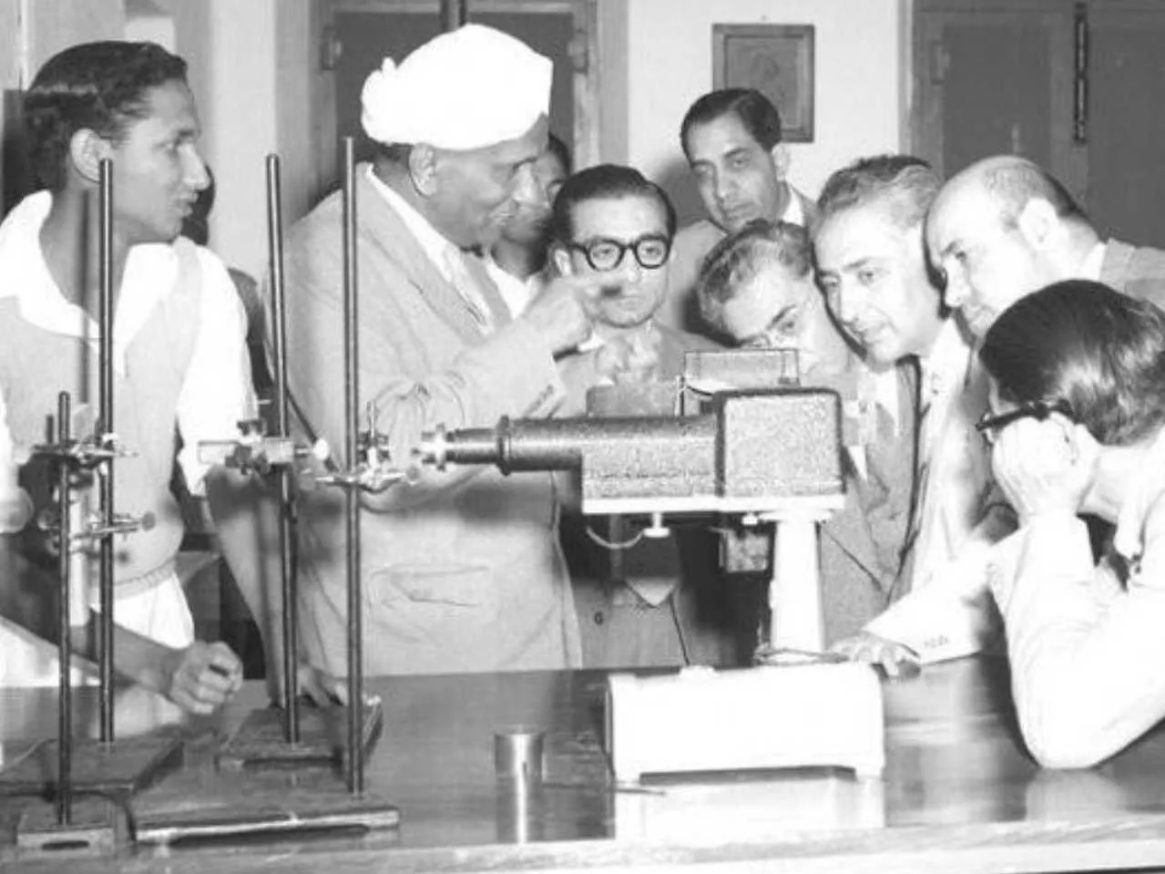 Dr. C.V. Raman with his Model