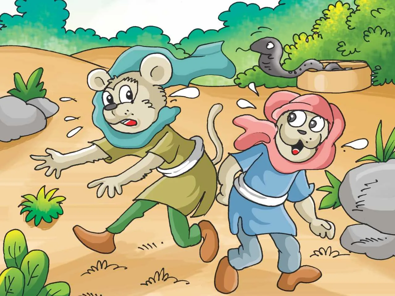 Monkey and snake cartoon image