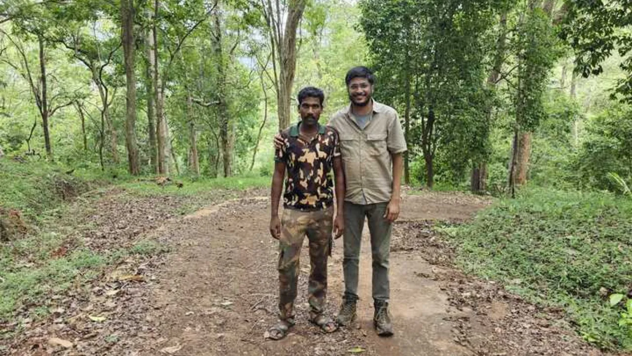Murali with the tribal person from the Tiger Reserve