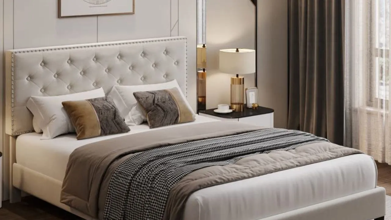 Lemon Tree Furniture Upholstered Bed Queen Size for Bedroom