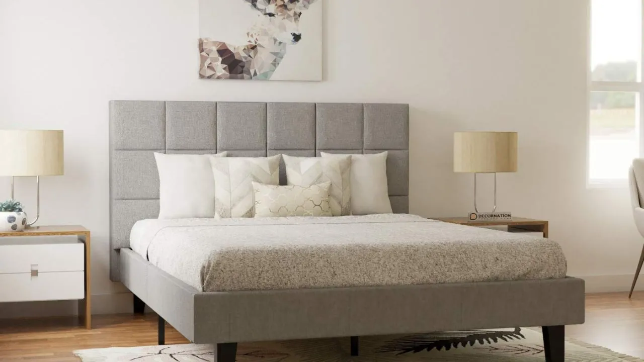 DecorNation Julius Upholstered Platform Bed for Bedroom