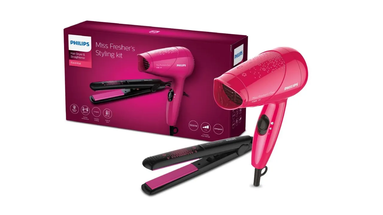  PHILIPS Miss Fresher's Straightener&Dryer Combo Kit For Everyday Styling