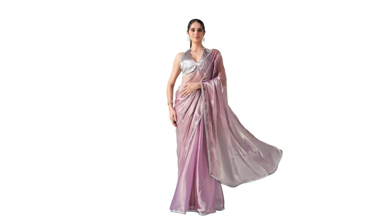 Womanista Women's Satin Shimmer Saree 