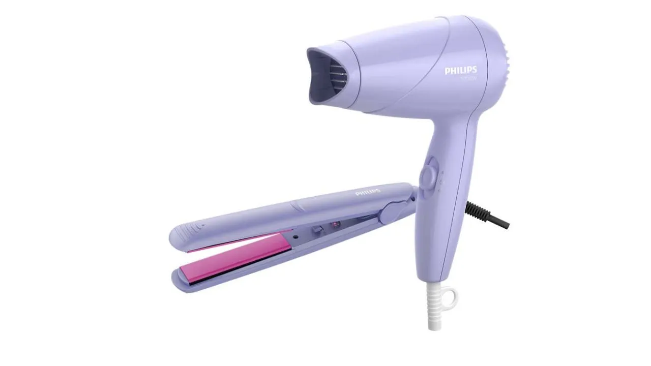  Philips HP8643/56 1000 Watts Hair Dryer and Straightener Combo