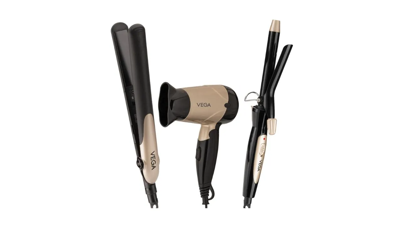 Vega Miss Versatile Styling Set Straightener, Curler & Dryer Gift Combo for Women